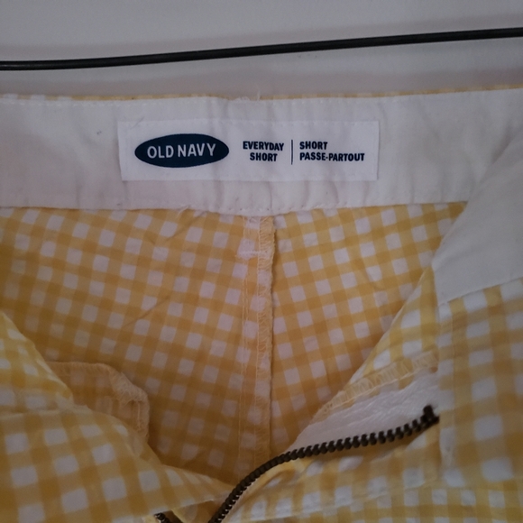 Yellow Checkered Women's Shorts - Picture 3 of 4